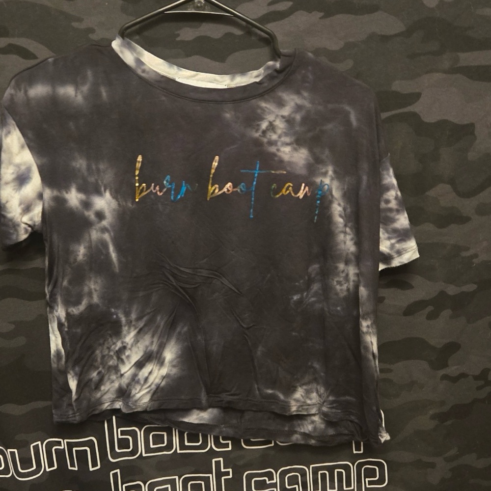 Burn Boot Camp Tie-Dye Crop Top - Black